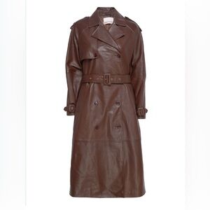 2ND Day Brown Leather Trench Coat